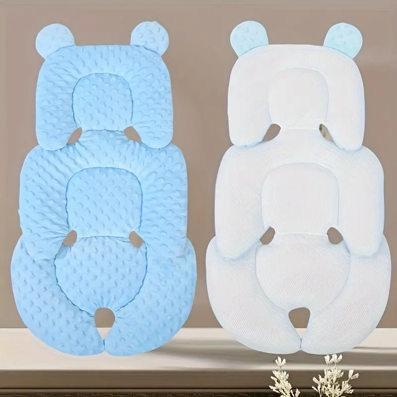 Rainbow Snowman A Dual - Sided Thickened, Warm and Breathable Car Seat Liner for Infants and Toddlers. It's a Universal Fit Cushion Made of Polyester Fiber, Available in Pink and Blue. 4