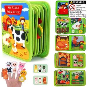 Toddler DIY Busy Book, Preschool Busy Board, Montessori Busy Board, Felt Learning Board Farm Tear-and-Stick Book, Gift for Boys and Girls, Educational Learning Quiet Activity Book, Life Skills Travel Toy, Toddler Educational Toy