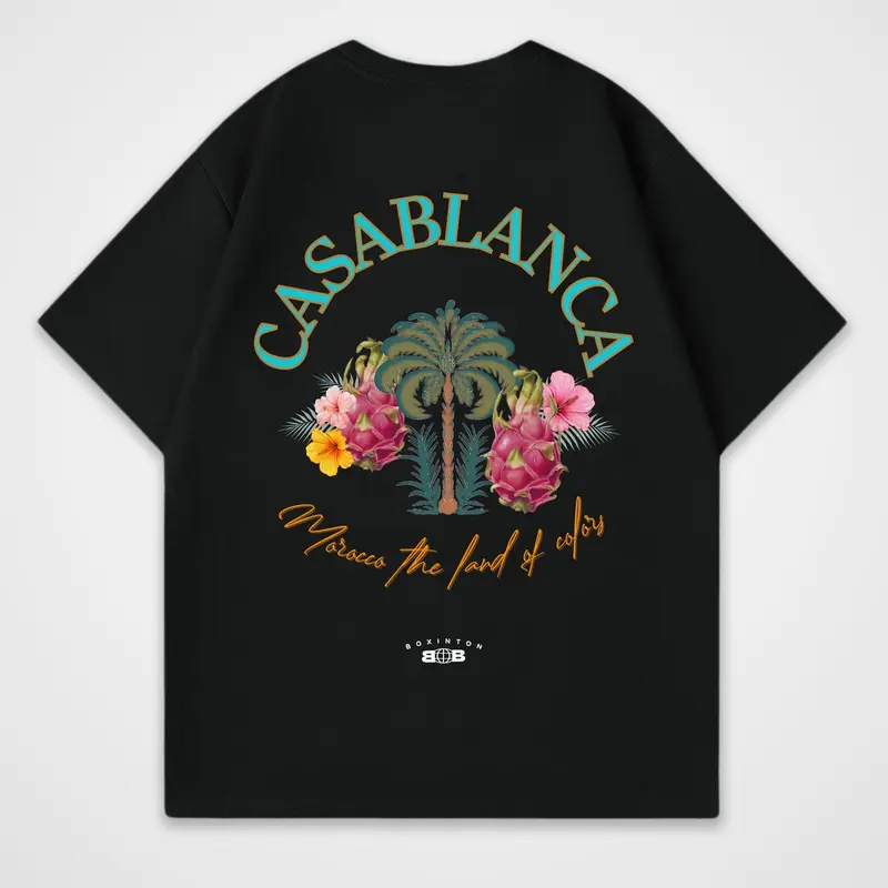 Casablanca Oversized T-shirt Casual Short Sleeve Crewneck Shirt for Men and Women 2