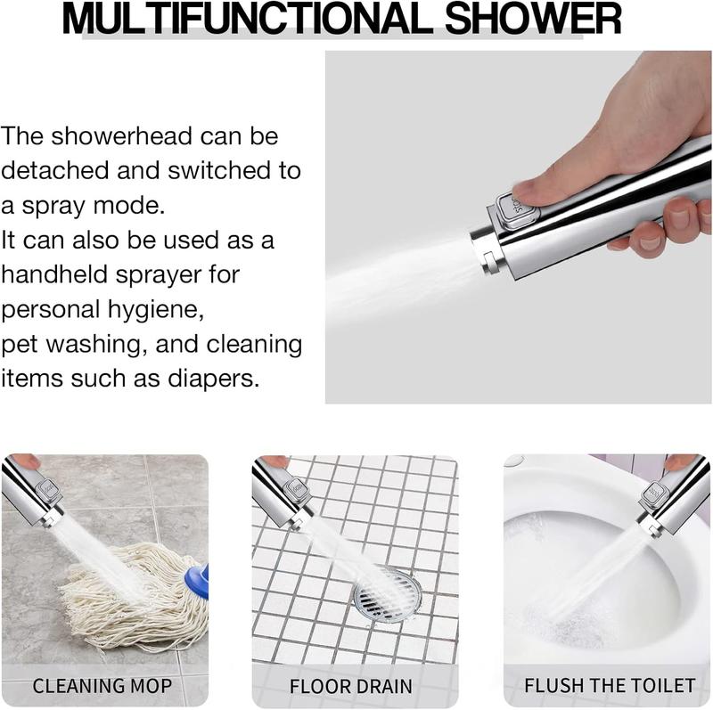 Shower Head High Pressure Shower Heads with Shower Filter Core, 4 Spray Modes and Pause Switch Design for Power Shower Head to Increase Water Pressure 5