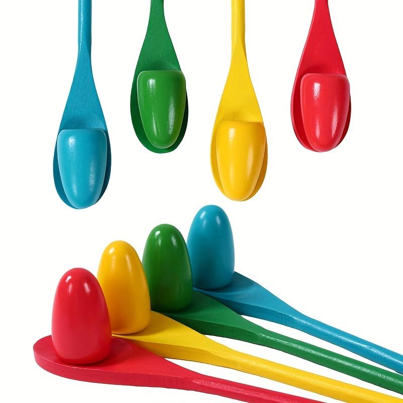 4 Sets Wooden Balance Spoons - Easter Egg Spoon Race Game Set for Party Decorations, Outdoor Fun Games, and Party Gifts, Party Supplies 3