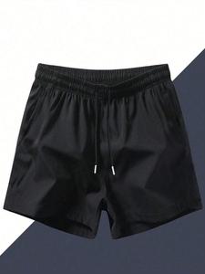 Men's Solid Color Drawstring Waist Shorts, Loose Casual Comfy Breathable Shorts for Summer, Men's Bottoms for Daily Wear