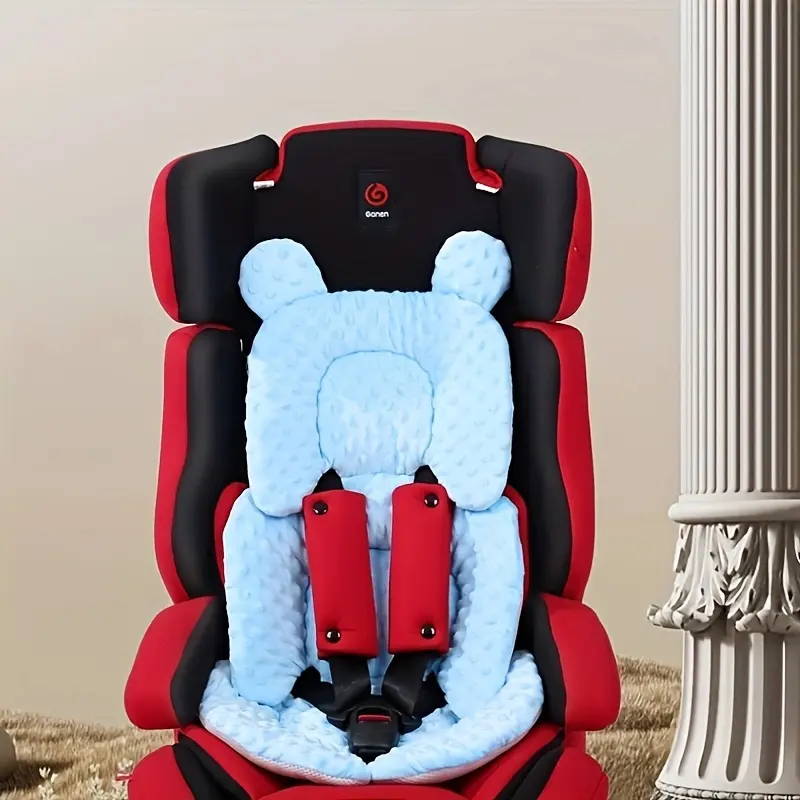 Rainbow Snowman A Dual - Sided Thickened, Warm and Breathable Car Seat Liner for Infants and Toddlers. It's a Universal Fit Cushion Made of Polyester Fiber, Available in Pink and Blue. 2