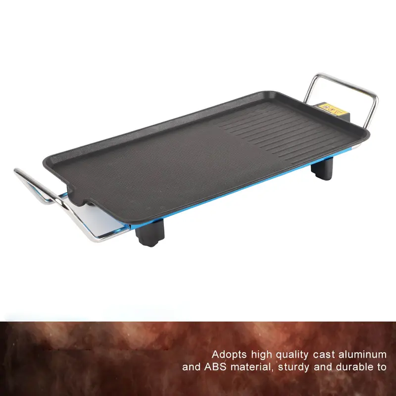 Non Stick Electric Grill Plate Barbecue Skewers Dish Party Buffet Pan Cookware 8