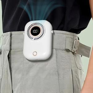Portable Neck Fan, USB Rechargeable 5-speed Adjustable Airflow Waist Fan, Rechargeable Battery Digital Display Fan, Outdoor Comfort Fan