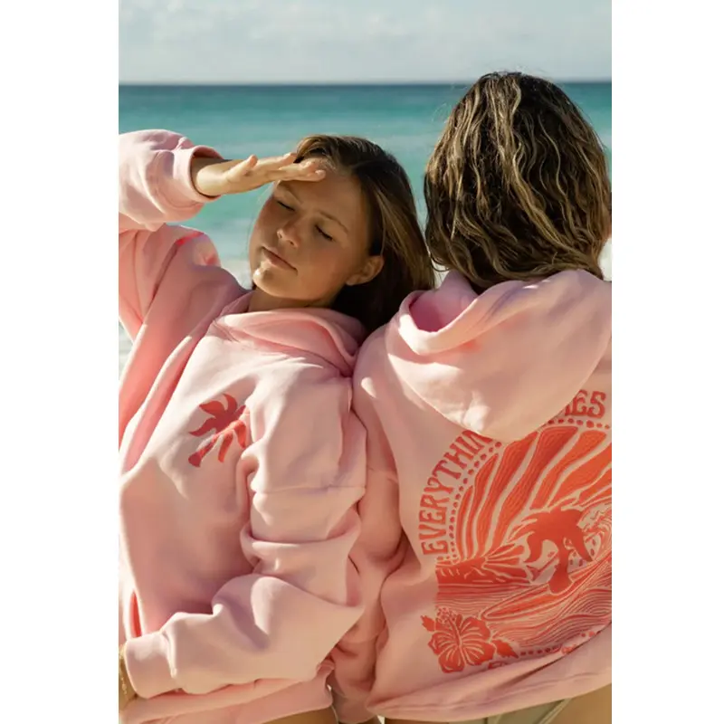 Embroidered pink Sweatshirt Women Harajuku Casual Loose Hooded Fashion Soft Pocket Hoodies Autumn Warm Female Clothes 4