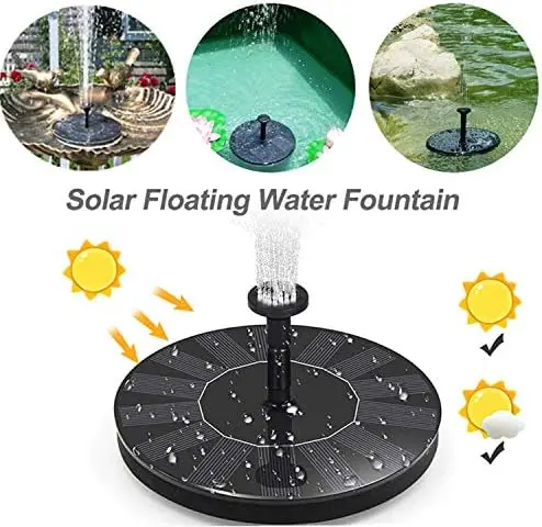 Jsdoin Solar Fountain Pump,Solar Powered Water Features with 7 Nozzles for The Garden, Floating Solar Pond Pump for Bird Bath,Pool, Patio,Pond and Fish Tank 2