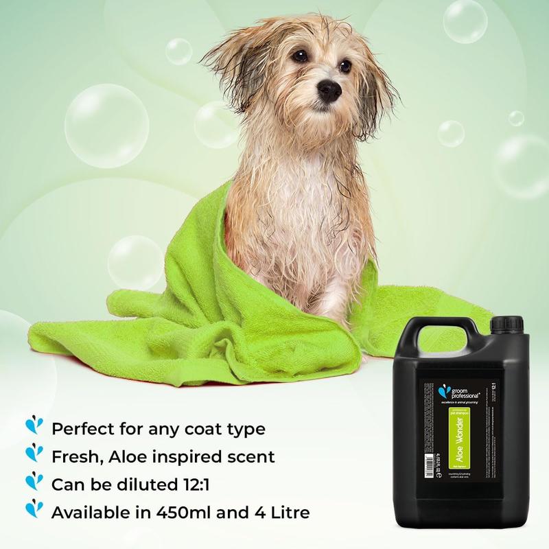 GROOM PROFESSIONAL Aloe Wonder Dog Shampoo - Dog Shampoo for Sensitive Skin - Dog Shampoo for Itchy Skin - Sensitive & Itchy Shampoo for Dogs - Soothing and Nourishing Formula, 4 Litre 2