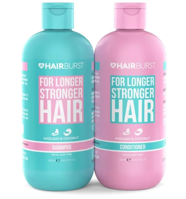 HAIR BURST Shampoo and Conditioner Set — SLS Free Hair Growth and Thickening Treatment for Women - Coconut and Avocado Scented - Suitable for All Types, Promotes Strong and Healthy Hair