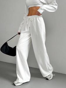 Women's Plain Drawstring Waist Sweatpants, Casual Street Jogger Pants for Daily Wear, Ladies Bottoms for Fall & Winter