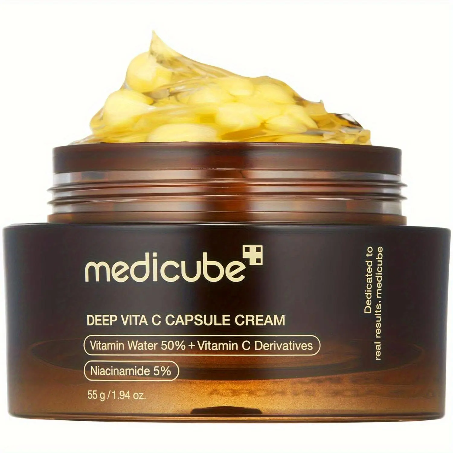 Medicube Deep Vitamin C Capsule Cream with Hyaluronic Acid & Vitamin E - Moisturizing Gel for All Skin Types, 1.94oz - Nourishing & Hydrating Facial Care, Moisturizing Gel|Rapid Absorption|Softening Effect, Facial Moisturizer Gel, Best for Christmas