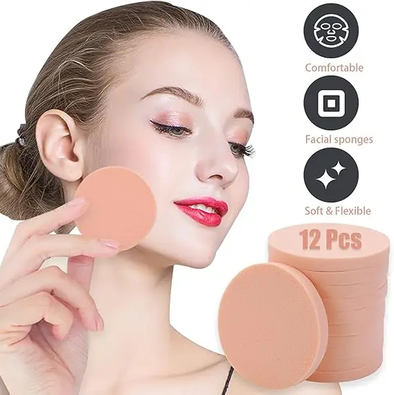 12 Pcs Makeup Sponges for Washing Face, Dry Wet Use - Facial Sponges 3