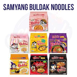 Samyang Buldak Range Of Noodles Pack of 5, 4.9oz/140g - Instant Spicy Food Chicken Flavoured