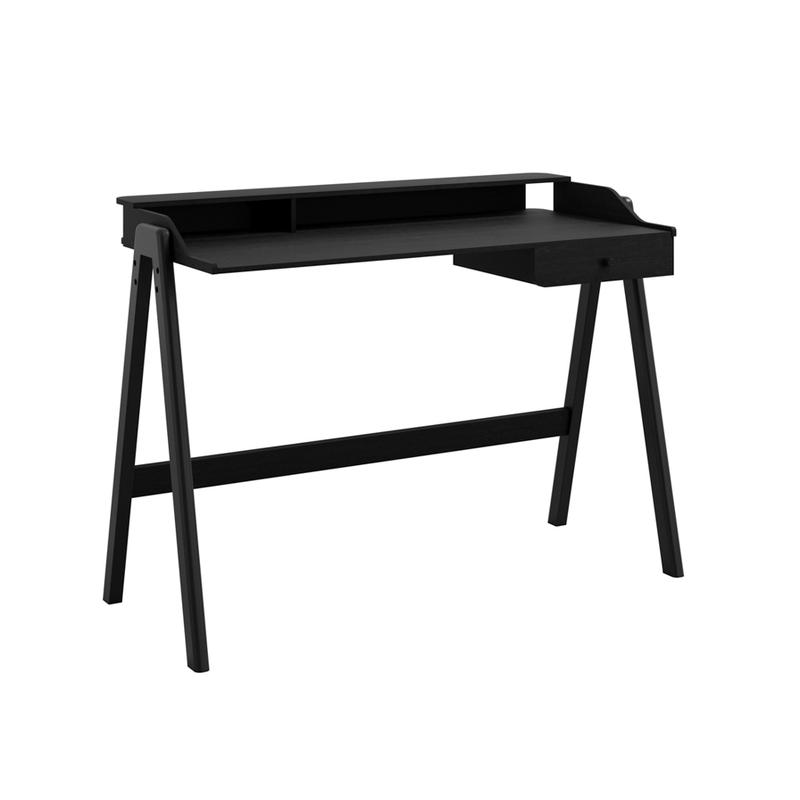Lark Matt Black Wooden Office Desk - Modern Cosy Workspace Furniture 4