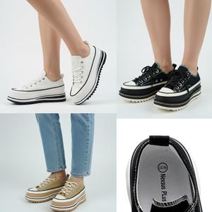 Nexsus Plus Ladies Women Chunky Sole  Lace Up Low Top Casual Hike Platform Round Toe Trainers Sneakers Walking Shoes size UK 3-8 Footwear Athletic Sports Shoes Closed Runner Training Girl