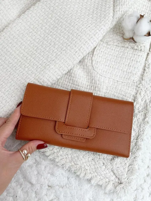 Embossed Fold Over Women’s Wallet – Slim & Portable, Large Capacity for Credit Cards & ID with Zipper Closure 3