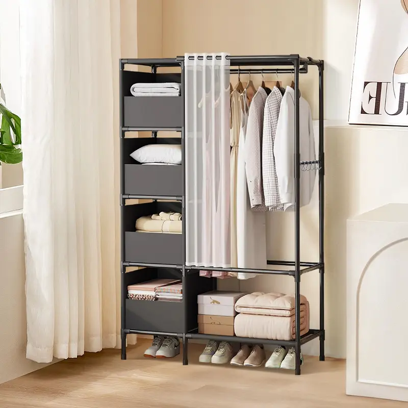 AceHome Portable Metal Closet Bedroom Cabinet 1