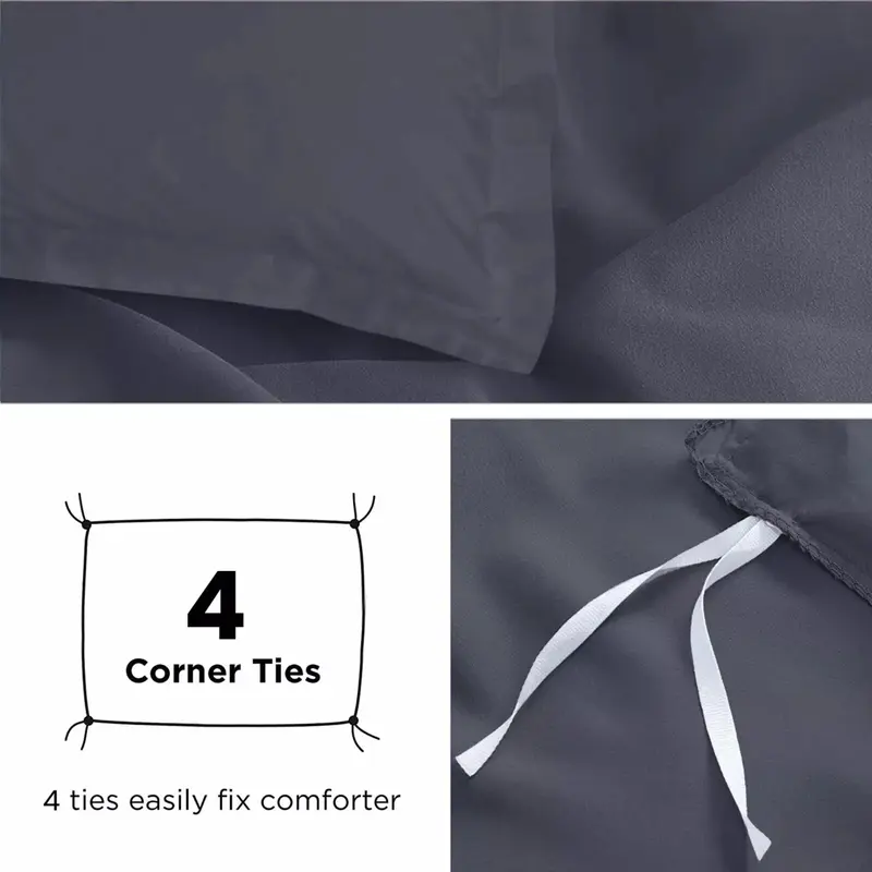 3-Piece Plain Dyed Microfiber Duvet Cover Set – Ultra-Soft, Hypoallergenic Bedding with Matching Pillowcases, Easy-Care, Wrinkle-Resistant, Machine Washable, Available in 8 Colors & 4 Sizes 5