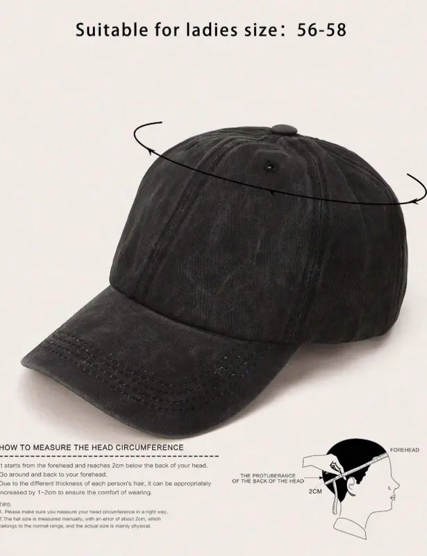 Solid Color Ponytail Washed Breathable Adjustable Size Baseball Cap, Versatile For Casual Daily Sun Protection Wear 2