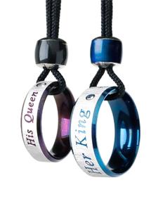 Couple's Rings Design Adjustable Pendant Necklace, Unisex Fashionable Trendy & Exquisite Jewelry for Party, Daily Decor for Birthday Gift