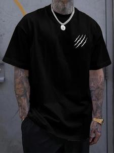 Men's Letter Graphic Print Short Sleeve Tee, Loose Casual Fashion T-shirt for Summer, Men's Top for Daily Wear