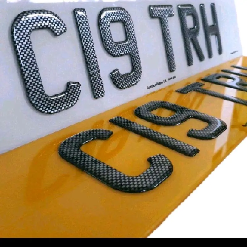 Carbon 3D Gel Car Number Plates 1