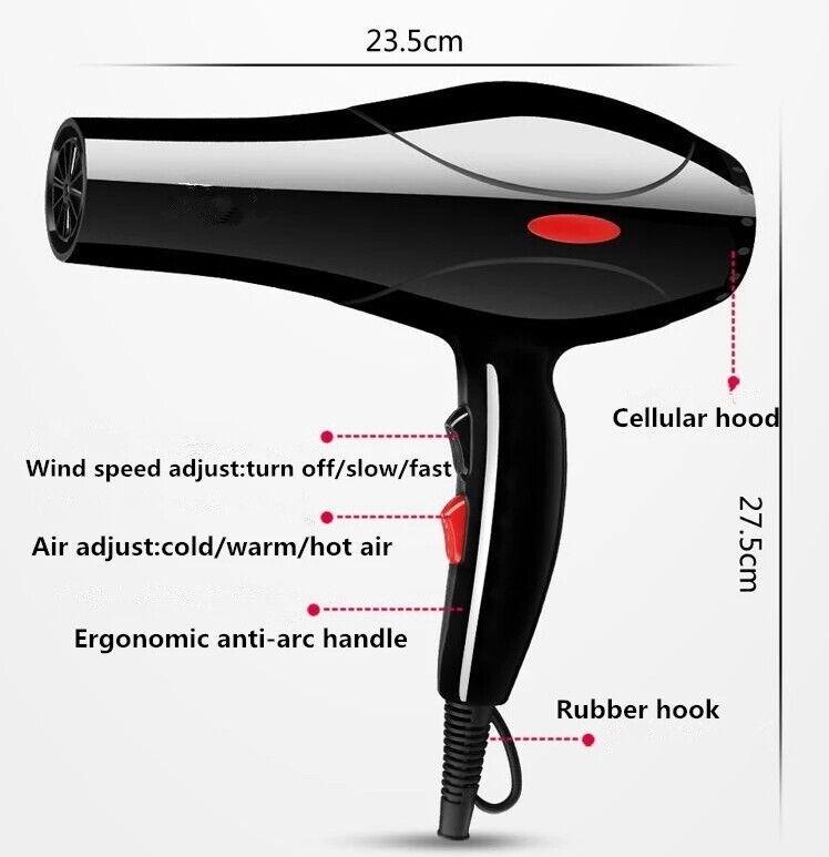 Product Introduction of 2200W Professional Style Hair Dryer Nozzle Concentrator Blower Pro Salon Heat UK 14