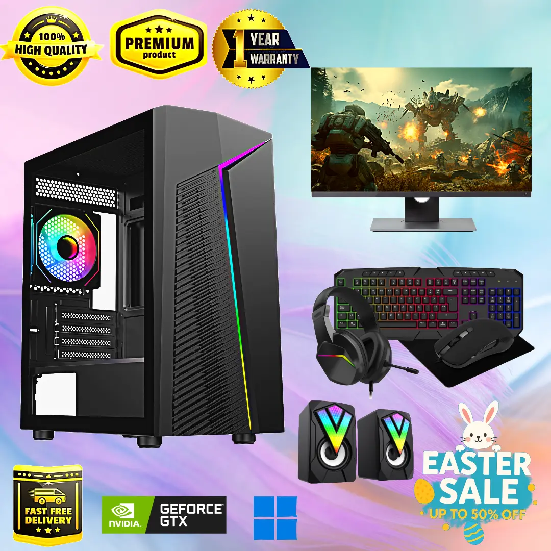 Savitar Gaming PC  Savi3 Flash Core I3 8GB  128GB SSD  500GB HDD  Nvida GT710/730 2GB 22Inch Monitor  Bundle and Speakers Free, affordable  computer budget