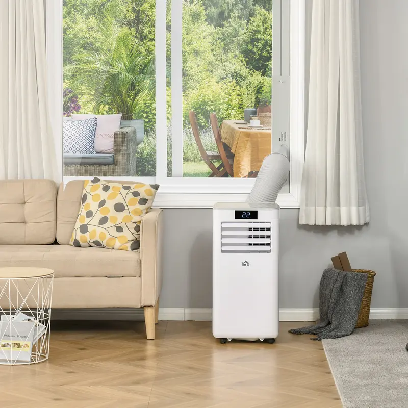 HOMCOM 7000 BTU Air Conditioning Unit, 3-in-1 Portable Air Conditioner, Dehumidifier, Cooling Fan with Remote Control, LED Display, 2 Speeds, 24H Timer, Window Venting Kit, 15m² 1