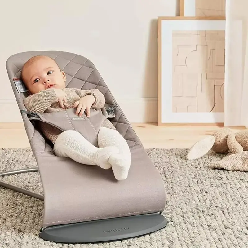 Newborn Baby Bouncer Balance Soft Durable Infant Chair Rocking Seat Foldable UK 1