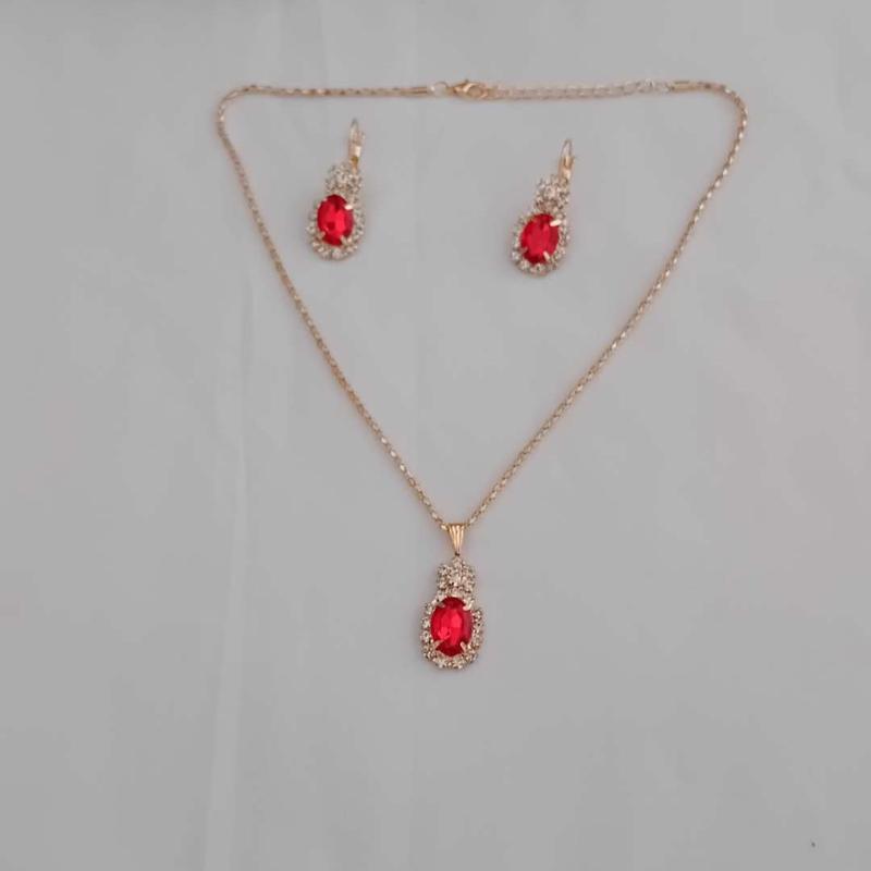 Red Jewelery for Women - Fashion Necklace and Earrings Set 4
