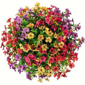 Artificial Outdoor Flowers, UV Resistant Colorful Fake Flower, Decorative Bouquet for Home Garden Party Wedding Decor, Fake Blossom Plants, Garden Decorations, Artificial Flower Arrangements, Artificial Mixed Flower, Artificial Silk Flowers