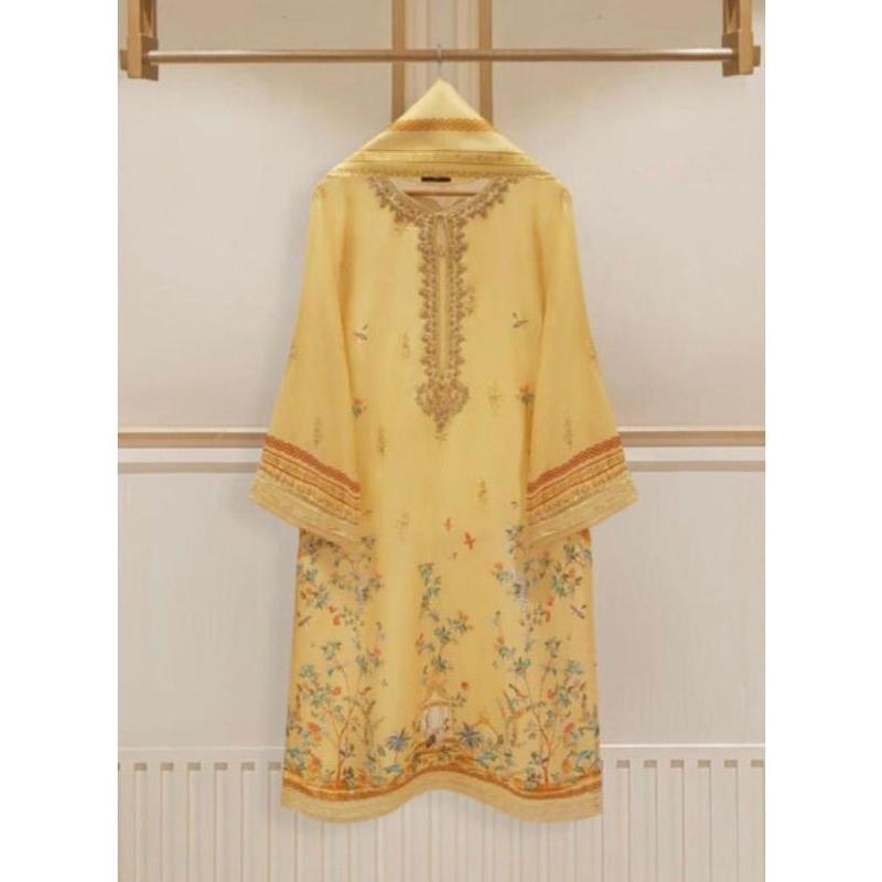 Agha Noor - Yellow Silk 2-Piece Suit Shirt Womenswear 0