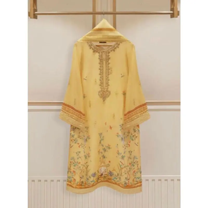 Agha Noor - Yellow Silk 2-Piece Suit Shirt Womenswear 0