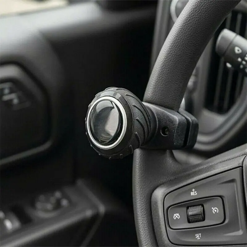Quick-Fit, Easy-Install Power Steering Wheel Spinner Knob - Fit for Cars, Trucks & More - Smooth Rotating Ball Handle Assister, Black 3