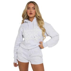 Dimity Womenswear Rebellious Fashion Swirl Motif Hoodie & Shorts Loungewear Co-ord Set