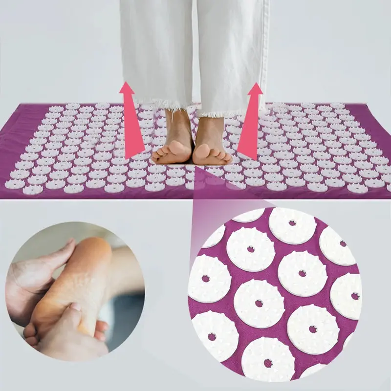 Yoga Massage Pads with Large Touchpoints for Better Neck Back and Foot Massage Household Massage Pillows in Purple Color 5
