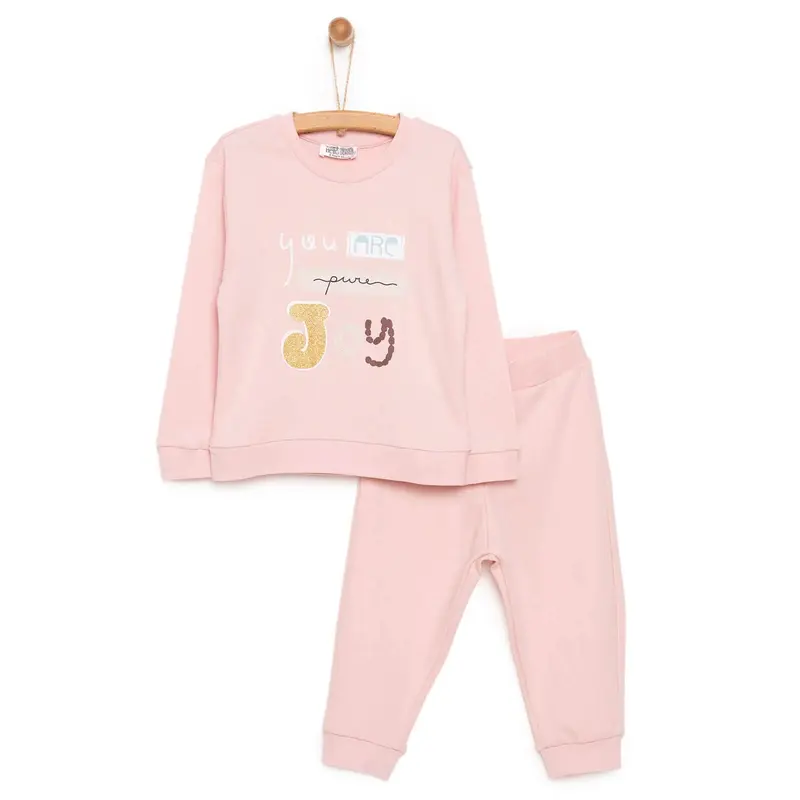 HelloBaby Baby Girl Sweatshirt Footless Bottom - Powder 2