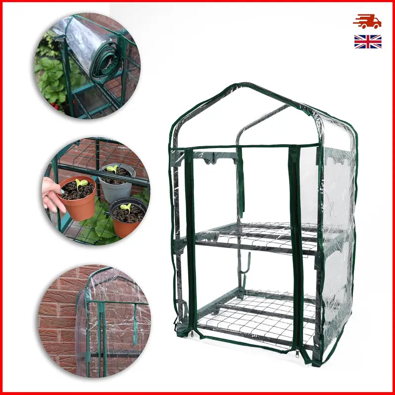 DIVCHI 2 Tier Greenhouse for Indoor & Outdoor Use | Durable Steel Frame | Clear PVC Cover | Ideal for Growing Vegetables, Flowers, Herbs, and Seedlings 1