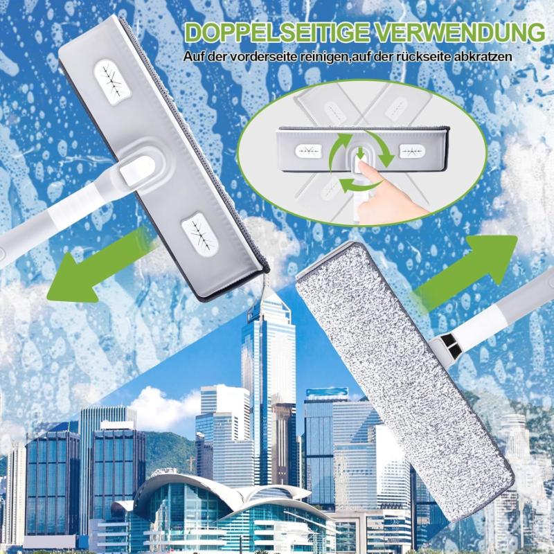 Wall Cleaner with Long Handle Baseboard Wall Cleaner Mop 360°   Rotation for Home Cleaning Microfiber 4