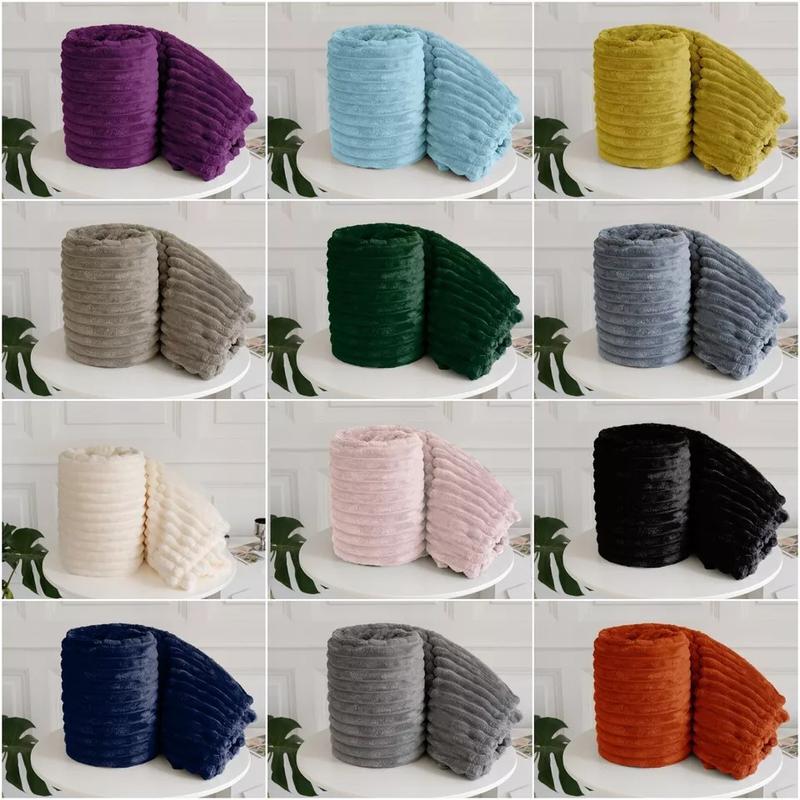 Luxury Chunky Cord Ribbed Throw, Mink Throw, Mink Blanket Over Sofa Bed Super Soft Large Fluffy Blankets Roll-Packed -Available in Multiple Colors 3