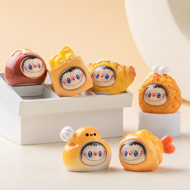 Set of 10 Desk Ornament Cute Labubu Creative Mini Figure Desktop Decoration for Home Office Living Room Bedroom Ornaments Car Accessories Girls Cute Birthday Gift statue 3