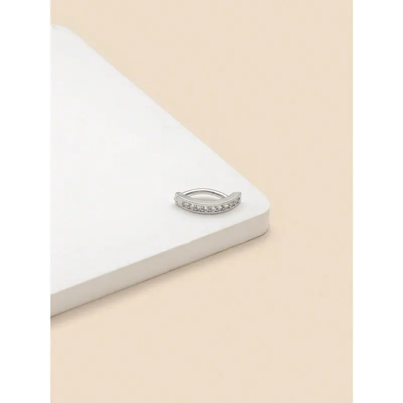 1 Pc Stainless Steel Charm Neutral Style Minimalist Set With Artificial Zirconia Pierced Navel Studs For Women's Gatherings And Gifts 6
