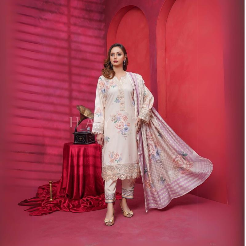 Dhanak Dress with Shawl |3 Pc| Winter Collection | Hayats UMHAT0560 4