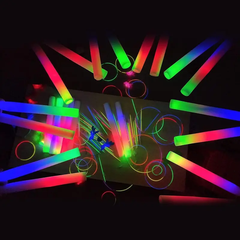 60 LED Foam Glow Sticks Party Wedding Flashing LED Light Stick Light-up Wand UK 5