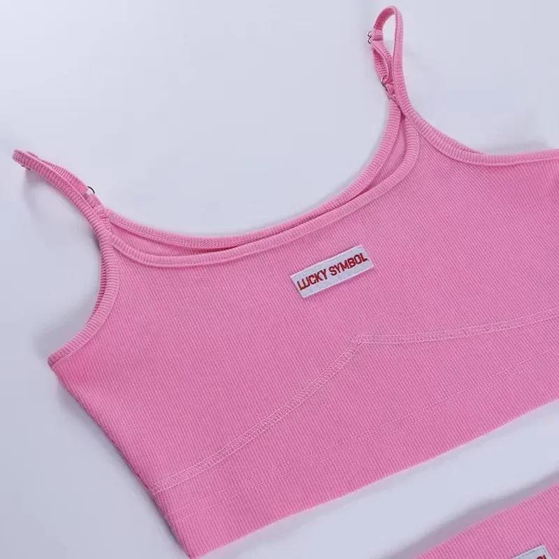 Product Introduction of Womens Intimate Sexy Bra Bustier Shorts Set Camisole Padded Tank Top Female Slim Sports Underwear Pants Suit Summer Lingerie 8
