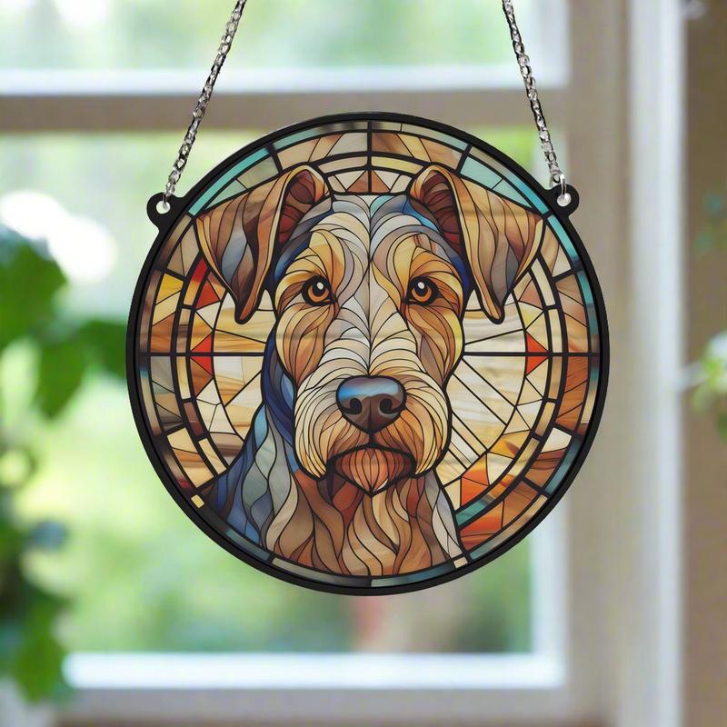 Airedale Terrier Stained Glass Effect Suncatcher 3