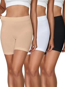 Women's Solid High Waist Tummy Control Safety Shorts, Comfy Breathable Seamless Boyshorts, Women's Underwear for Daily Wear