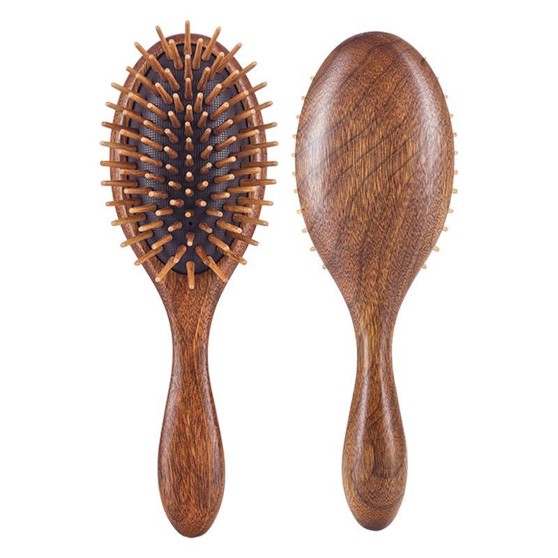 Natural Wooden Hair Brush, Sandalwood Air Cushion Combs for Scalp Massage Anti-static, No Hair Tangle Oval 1
