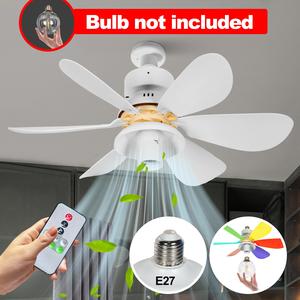 E27 Ceiling Fan Light with Remote Control, Household Ceiling Fan Light with LED Light Bulb, Home Decor for Living Room Bedroom Kitchen, Modern LED Lighted Fan for Bedroom, Home Decoration Lamp